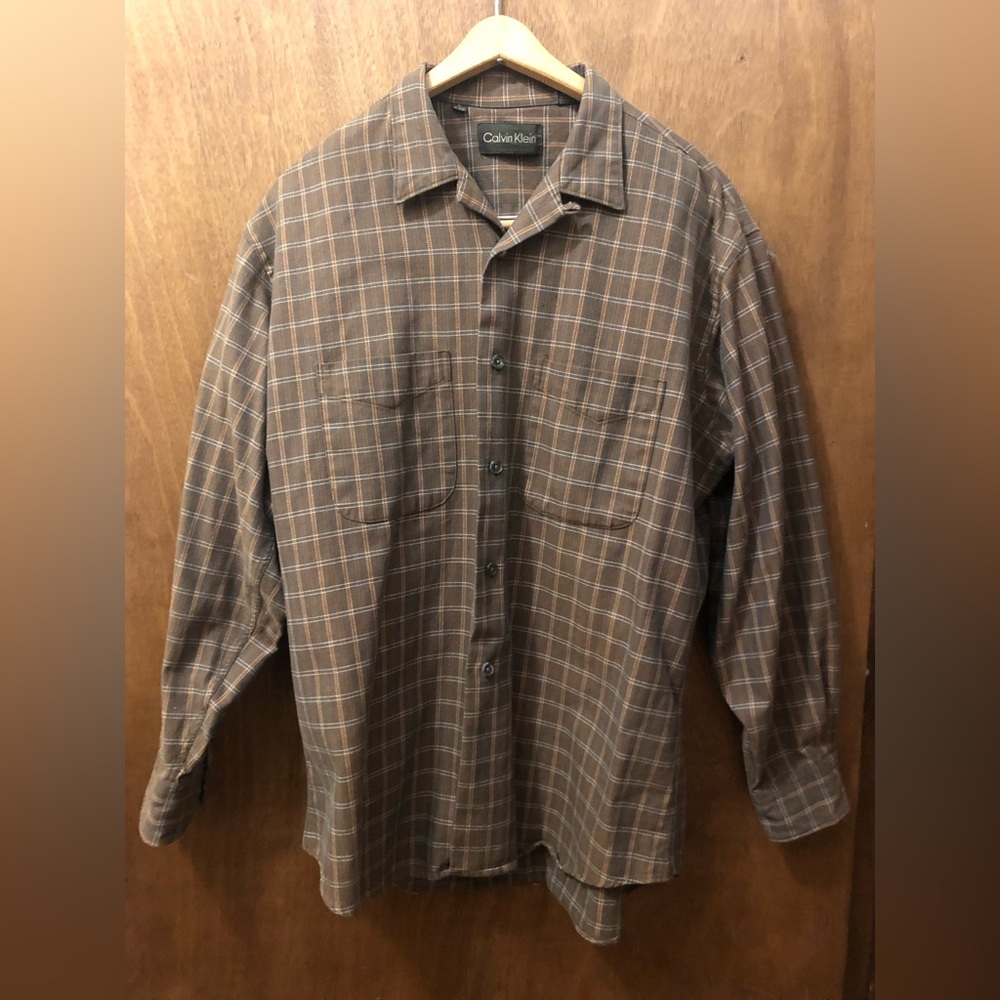 Calvin Klein Men’s Large Button Down Flannel Shirt